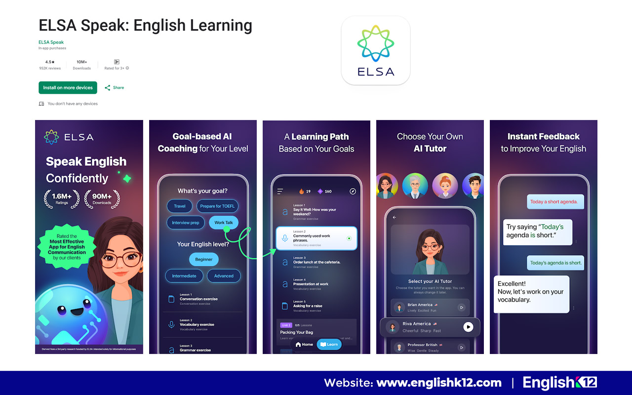ELSA Speak – Ứng dụng luyện phát âm tiếng Anh bằng AI