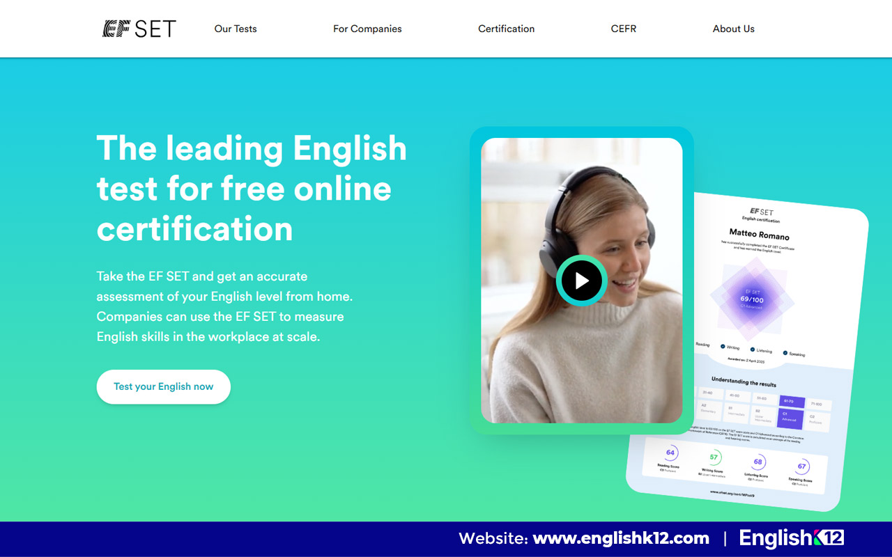 EF SET – Test trình độ tiếng Anh online miễn phí