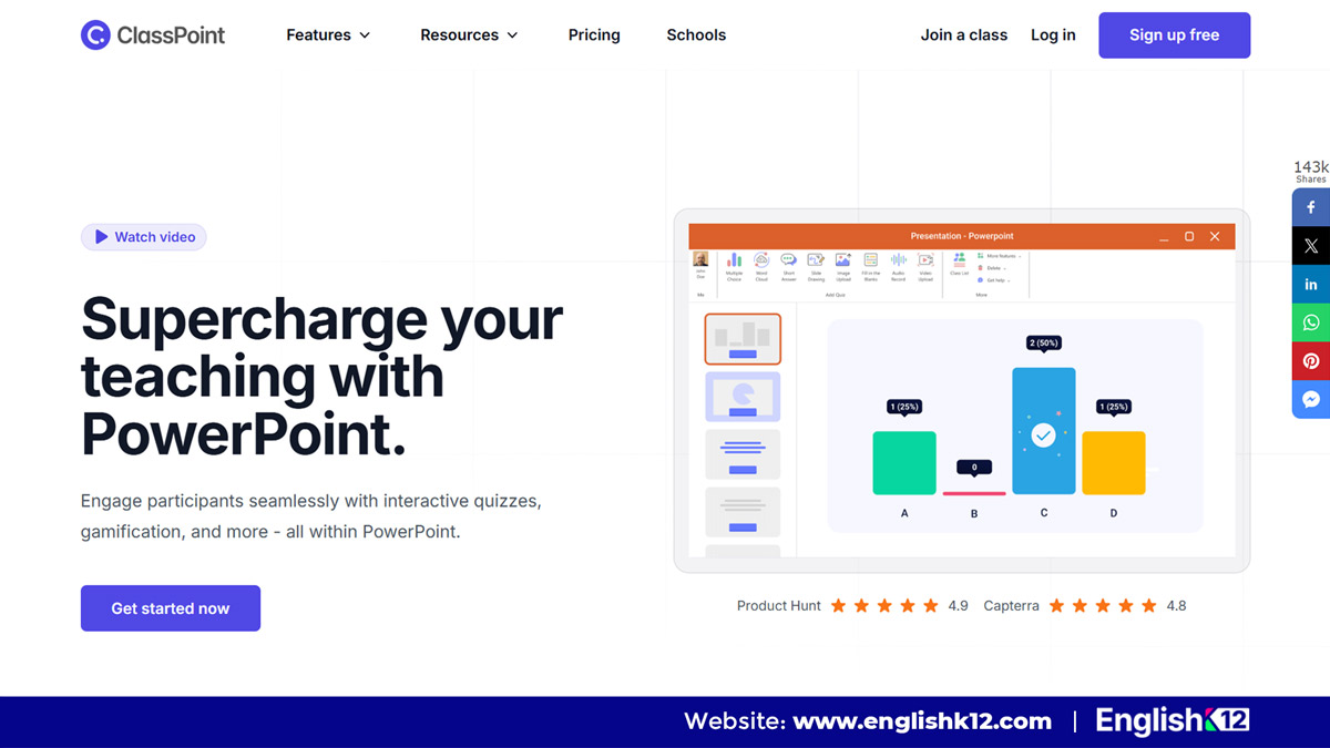 7 Công cụ AI dành cho giáo viên hiệu quả nhất 2026 2 ClassPoint AI – Công cụ tạo câu hỏi & tương tác ngay trong PowerPoint
