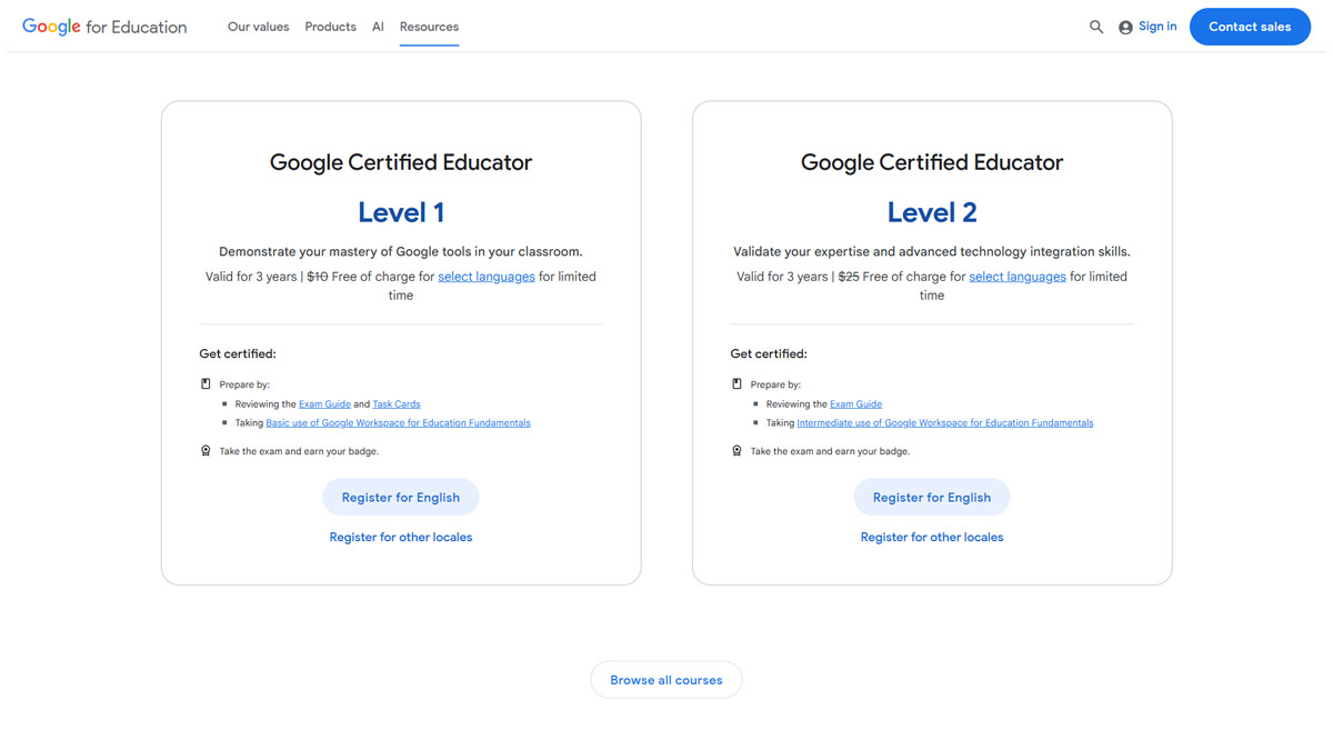 Đăng ký thi Google Certified Educator